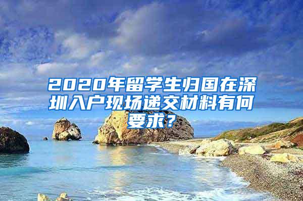 2020年留学生归国在深圳入户现场递交材料有何要求？