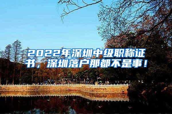 2022年深圳中级职称证书，深圳落户那都不是事！