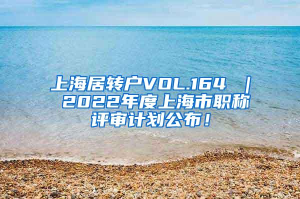 上海居转户VOL.164 ｜ 2022年度上海市职称评审计划公布！