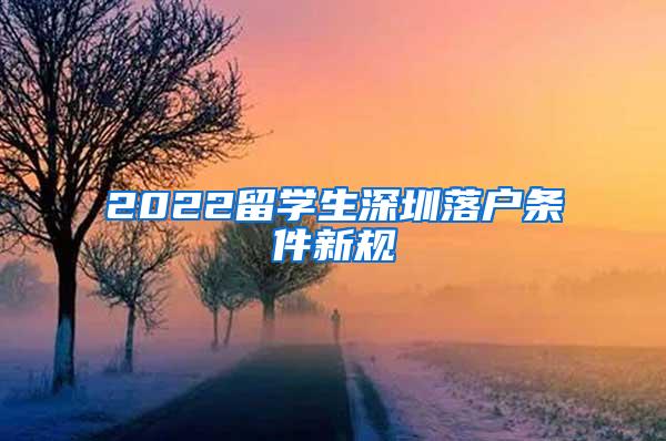 2022留学生深圳落户条件新规