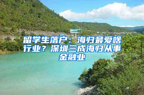 留学生落户：海归最爱啥行业？深圳三成海归从事金融业