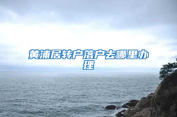 黄浦居转户落户去哪里办理