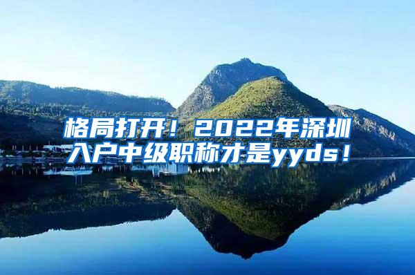 格局打开！2022年深圳入户中级职称才是yyds！