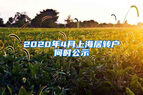 2020年4月上海居转户何时公示