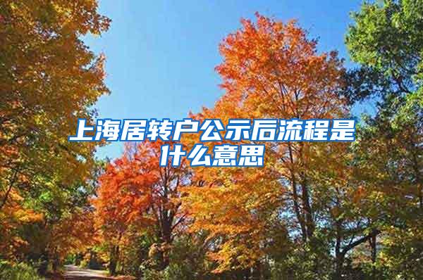 上海居转户公示后流程是什么意思