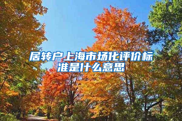 居转户上海市场化评价标准是什么意思