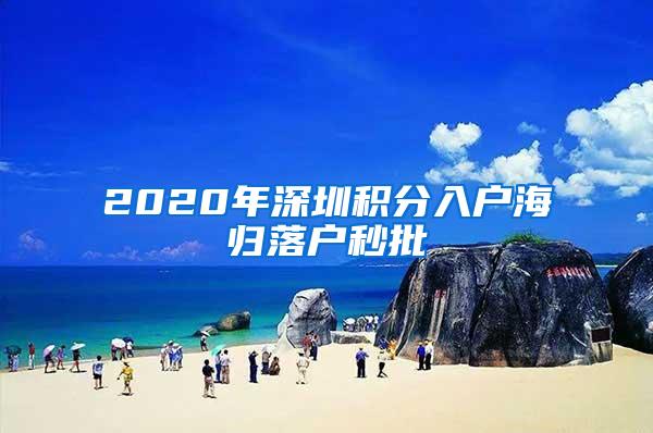 2020年深圳积分入户海归落户秒批