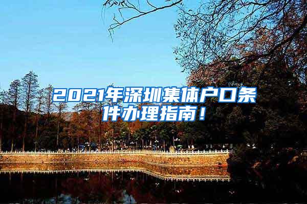 2021年深圳集体户口条件办理指南！