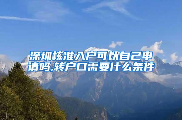 深圳核准入户可以自己申请吗,转户口需要什么条件