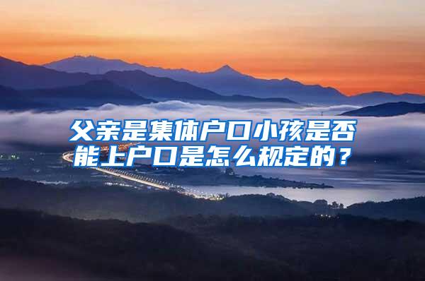 父亲是集体户口小孩是否能上户口是怎么规定的？