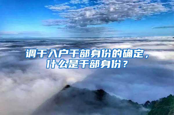 调干入户干部身份的确定，什么是干部身份？