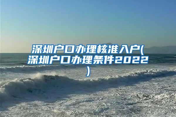 深圳户口办理核准入户(深圳户口办理条件2022)