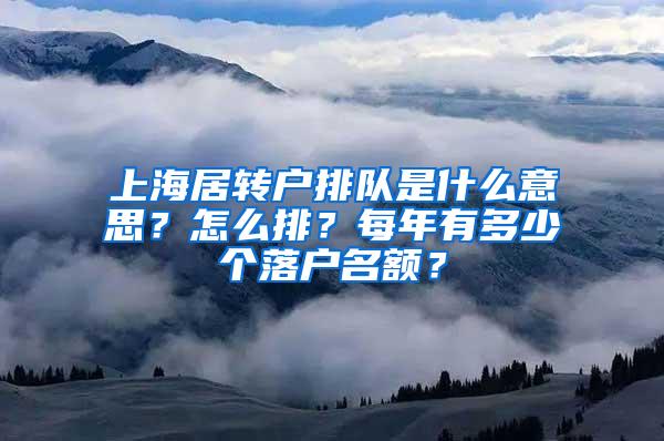 上海居转户排队是什么意思？怎么排？每年有多少个落户名额？