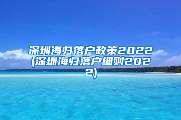 深圳海归落户政策2022(深圳海归落户细则2022)