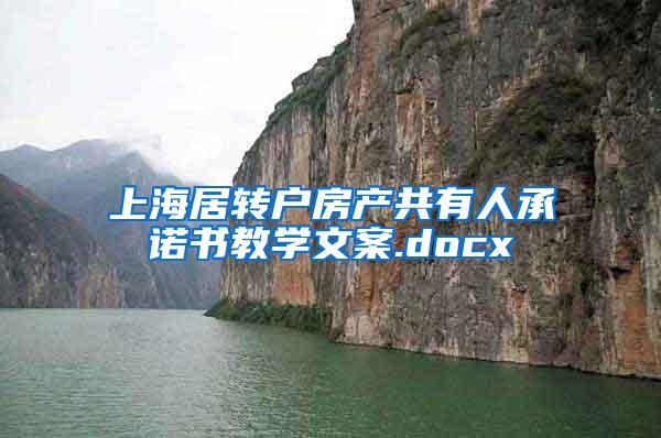 上海居转户房产共有人承诺书教学文案.docx