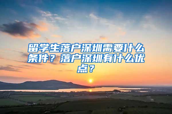 留学生落户深圳需要什么条件？落户深圳有什么优点？