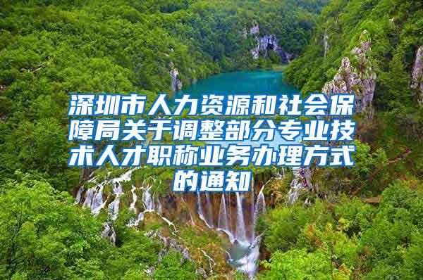 深圳市人力资源和社会保障局关于调整部分专业技术人才职称业务办理方式的通知