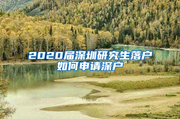 2020届深圳研究生落户如何申请深户