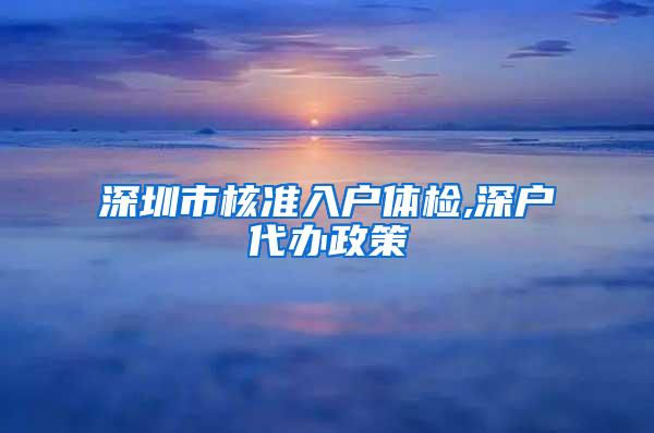 深圳市核准入户体检,深户代办政策