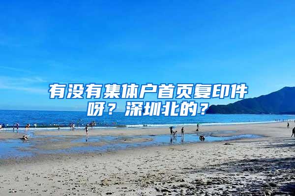 有没有集体户首页复印件呀？深圳北的？