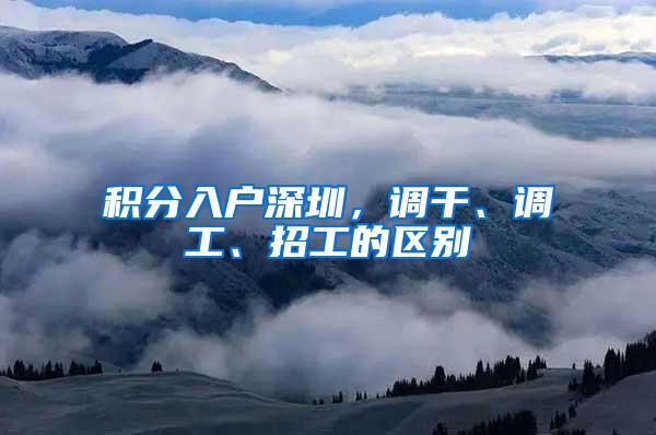 积分入户深圳，调干、调工、招工的区别