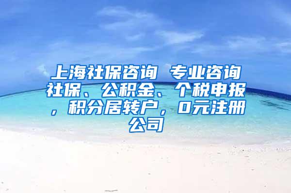 上海社保咨询 专业咨询社保、公积金、个税申报，积分居转户，0元注册公司