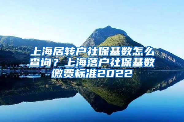 上海居转户社保基数怎么查询？上海落户社保基数缴费标准2022