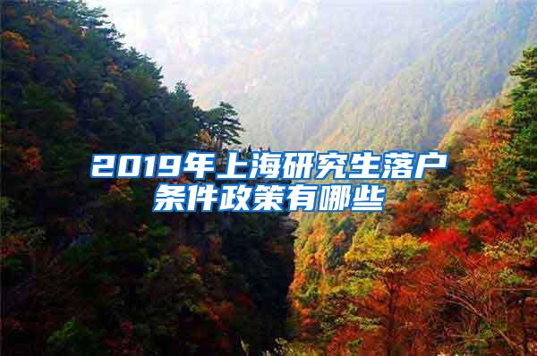 2019年上海研究生落户条件政策有哪些