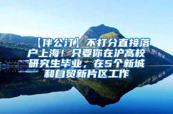 【伴公汀】不打分直接落户上海！只要你在沪高校研究生毕业，在5个新城和自贸新片区工作