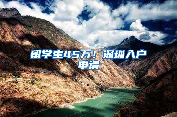 留学生45万！深圳入户申请