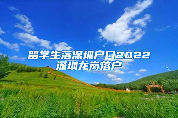 留学生落深圳户口2022深圳龙岗落户