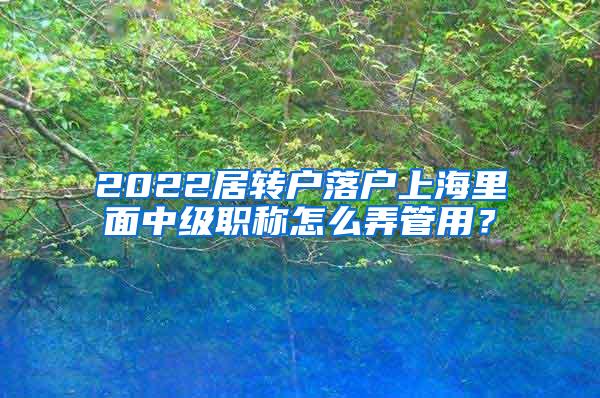 2022居转户落户上海里面中级职称怎么弄管用？