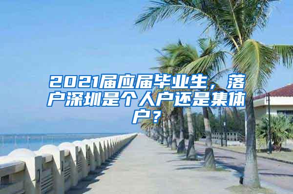 2021届应届毕业生，落户深圳是个人户还是集体户？