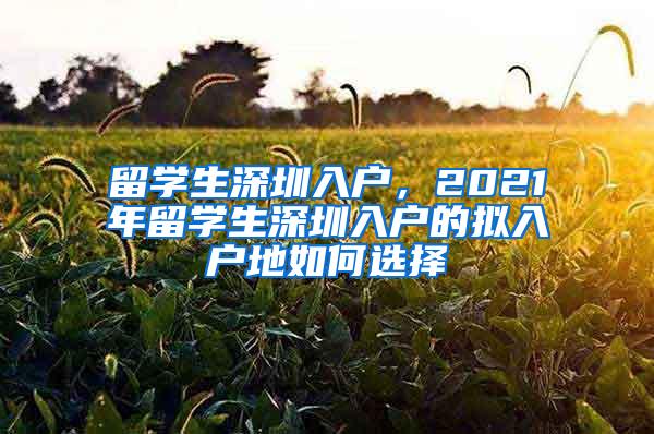 留学生深圳入户，2021年留学生深圳入户的拟入户地如何选择