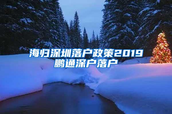 海归深圳落户政策2019鹏通深户落户