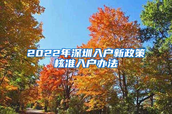 2022年深圳入户新政策核准入户办法