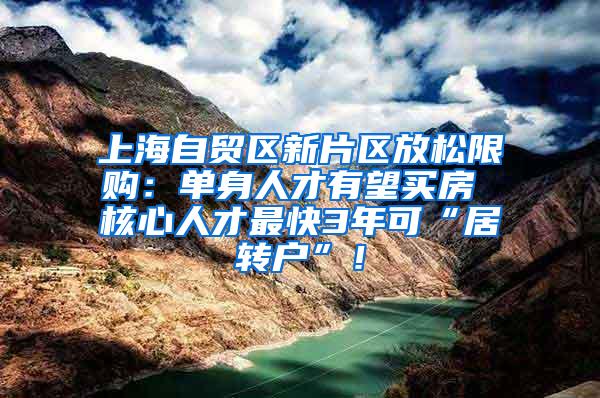 上海自贸区新片区放松限购：单身人才有望买房 核心人才最快3年可“居转户”！