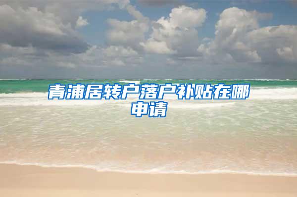 青浦居转户落户补贴在哪申请