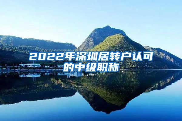 2022年深圳居转户认可的中级职称