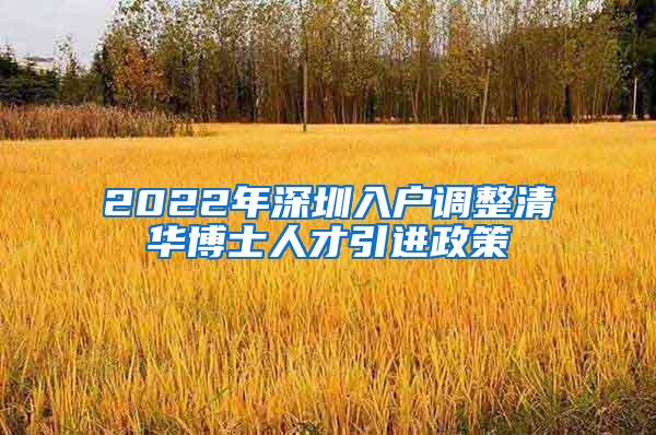 2022年深圳入户调整清华博士人才引进政策