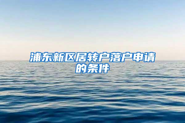 浦东新区居转户落户申请的条件