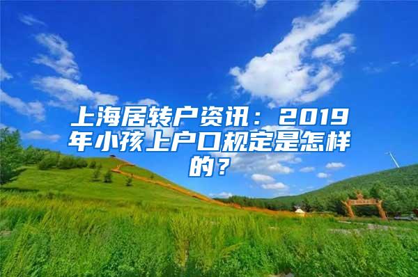 上海居转户资讯：2019年小孩上户口规定是怎样的？