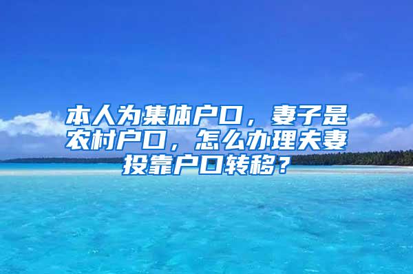 本人为集体户口，妻子是农村户口，怎么办理夫妻投靠户口转移？