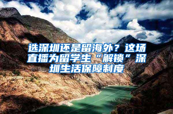 选深圳还是留海外？这场直播为留学生“解锁”深圳生活保障制度