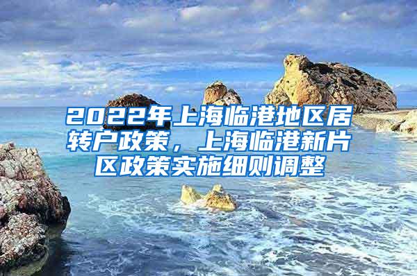 2022年上海临港地区居转户政策，上海临港新片区政策实施细则调整