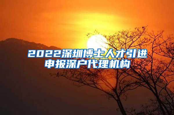 2022深圳博士人才引进申报深户代理机构