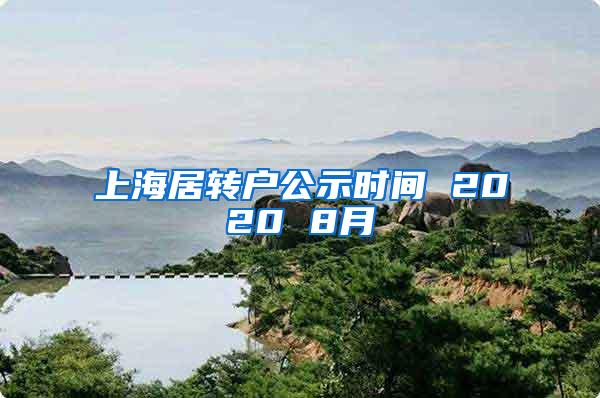 上海居转户公示时间 2020 8月