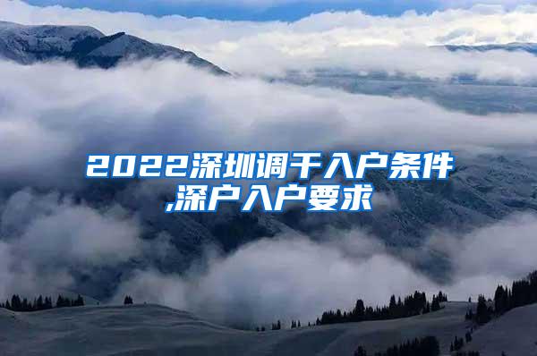 2022深圳调干入户条件,深户入户要求