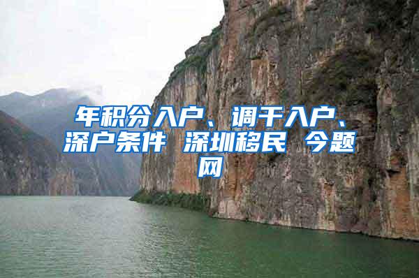 年积分入户、调干入户、深户条件 深圳移民 今题网