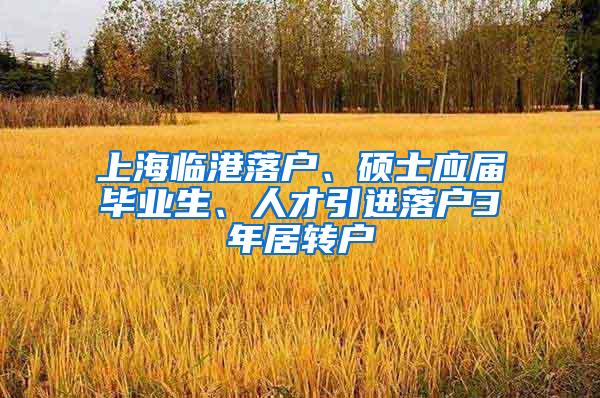 上海临港落户、硕士应届毕业生、人才引进落户3年居转户